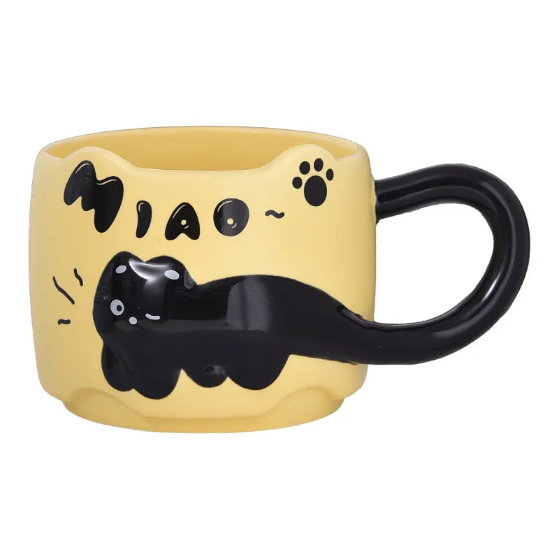 Cup Cat Stacking Cup Creative Mark Cup Drinking Cup For Guests Home Set Handle Ceramic Coffee Cup