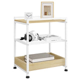 WOLTU 1PC Side Table 3-Tier Coffee Table Rolling Storage Cart with Removable Top Small End Table for Sofa Living Room Storage