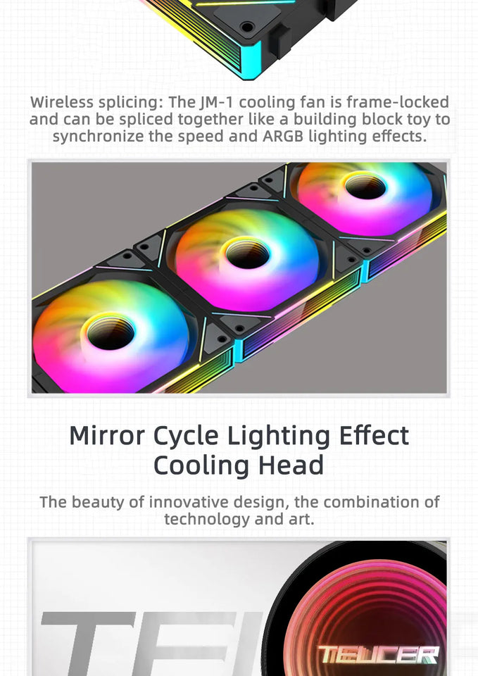 TEUCER NA-240 ARGB CPU Liquid Cooler LGA 2011 1700 1200 AM4 AM5 240mm Water Cooling Radiator Equipped with JM-1 Wireless Fan