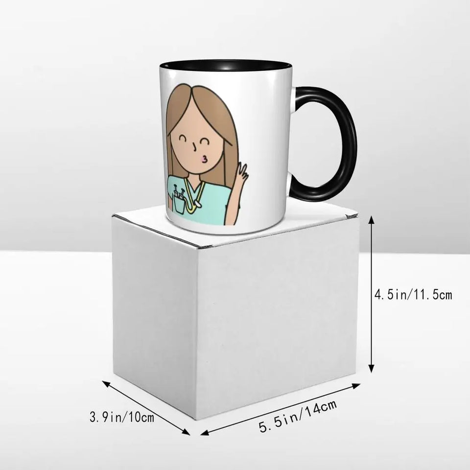 Pink Doctor Nurse Coffee Mugs DIY Customized Enfermera En Apuros Ceramic Milk Tea Mug Cup