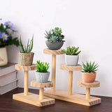 Wooden Ladder Shelf Multi Round Display Stand Storage Rack Solid Versatile Wood Jewelry Display Stand Cosmetics Doll Storage Rac