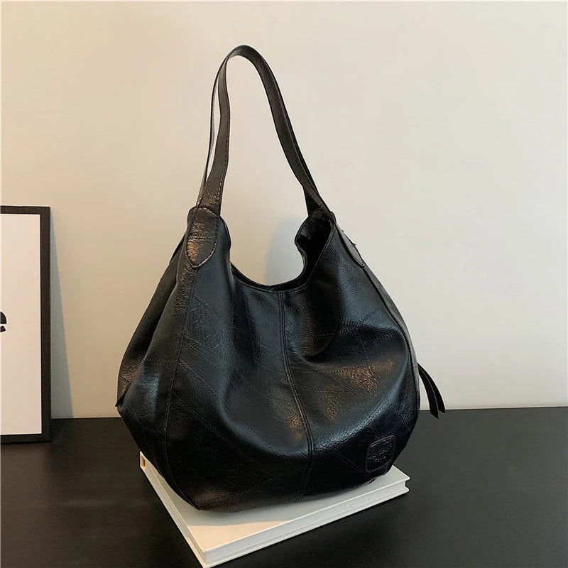 Womens Hand Bags Soft PU-Leather Shoulder Bags Ladies All-Matching Shopping Dating Bag Large Capacity Crossbody Bag Gift