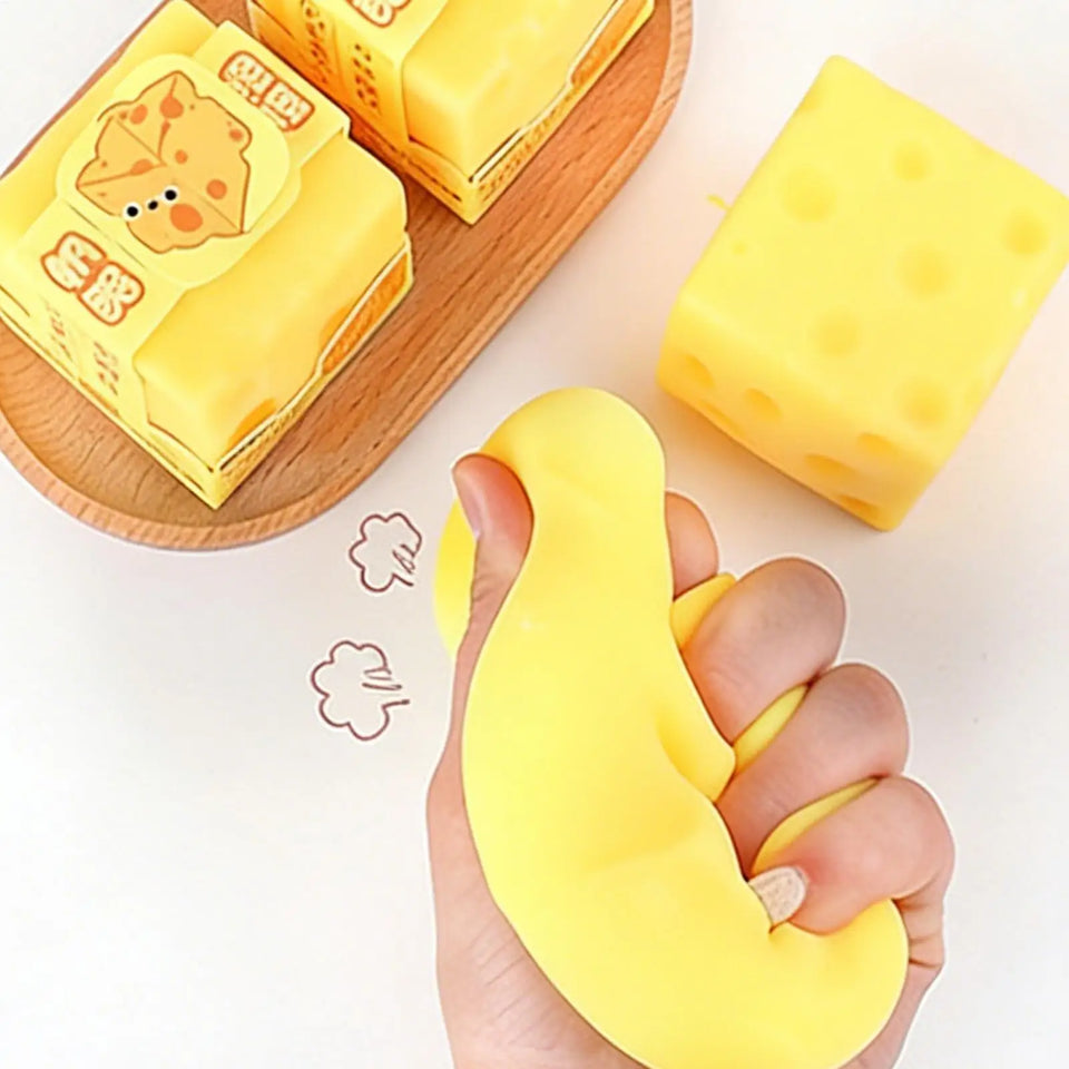 Cheese Fidget Toy Stress Relief Fidget Simulation Squeeze Decompress Toy for Kids Teens Adults Study Work Home School Office