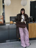 Winter Matte Coffee Camel Grey Large Tote Russian Style Real Suede Cow Leather Women Handbag Nubuck Commuter Office Shoulder Bag
