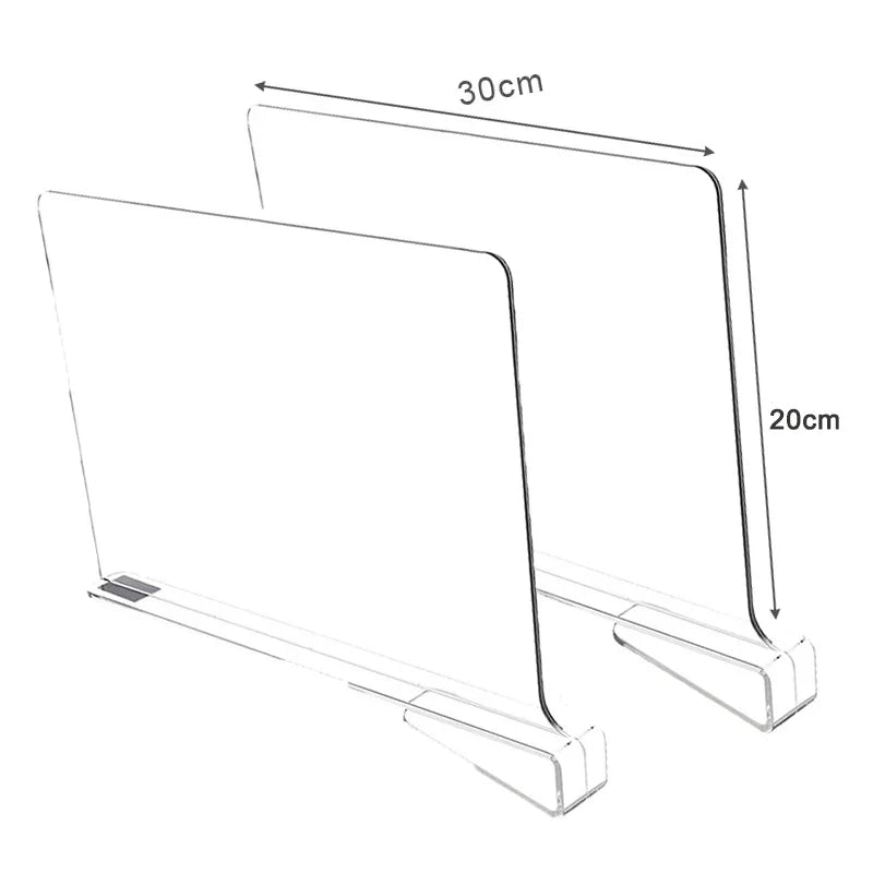 8/4/2pcs Transparent Closet Shelf Dividers – Clear Wardrobe Organizers for Clothing, Books & Storage