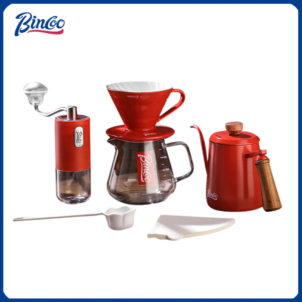 BINCOO Pour Over Coffee Dripper Set 400ml Glass Sharing Pot Funnel Drip Coffee Maker Hand Brew Cup Coffee With V01 Filter Paper