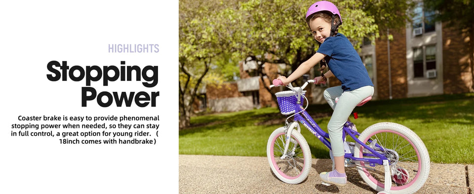 US warehouse Colorful Girls Bike with Basket & Training Wheels 12 14 16 18 Inch Kids Bike Foot Brake Child Children Bicycle
