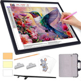 A3 Rechargeable Light Pad With Bottom Bracket, Clip and bag,3000 MAh Battery Powered Light Box For Diamond Painting,Sketching