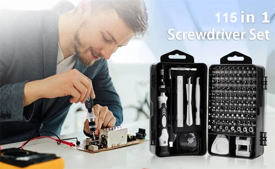 115-in-1 Precision Screwdriver Set for Electronics Repair DIY Tools Kit for Phone Laptop PC Watches Glasses and Eyewear
