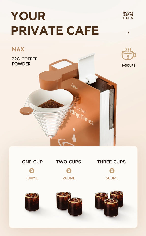 Foldable Portable Coffee Machine American Drip Pour Coffee Maker Travel Electric Automatic Brew Coffee Tea Home Office Appliance