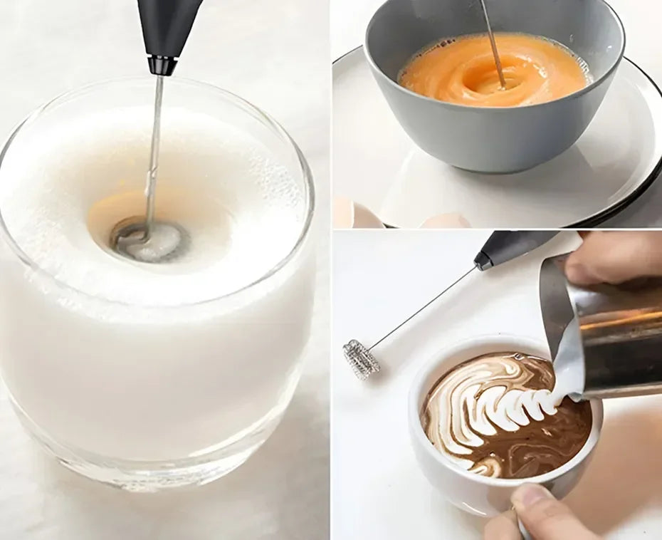 Electric Milk Froth Stirrer Wireless Coffee Whisk Handheld Egg Beater Cappuccino Foam Stirrer USB Portable Kitchen Tools Frother