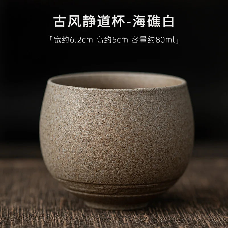 Mini Shot Coffee Tea Cup 2oz 60-80ml Creative Round Retro Ceramic Tea Cup