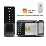 IP66 Waterproof Tuya Wifi Fingerprint Smart Door Lock Outdoor Gate TTLock Bluetooth Password Card Electronic Rim Lock For Home
