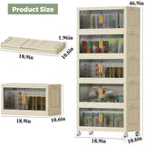 Collapsible Sturdy Storage Cabinet with Drawers and Wheels - Roomy Multi-purpose PP Organizer - Durable Storage Shelf