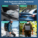 For Starlink Mini Magnetic Suction Cup Car Mount + Rugged Protective Case with Shoulder Strap Tools  for Dashboard/Sunroof/RV