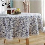 Cotton Linen Nodic Pastoral Black Peonies Black Tassel 150cm Round Tablecloth for Coffee Tables Table Cover Round Table Cloth