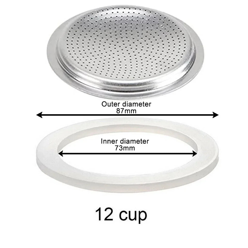 1/2/3/6/9/12cup Filter Moka Pot Espresso Tamper Filter Pressed Powder Reducing Filter For Mocha Pot Coffee Pot Kitchen Accessory