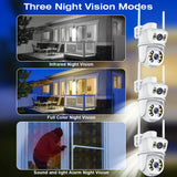 8MP 4K Dual Lens Wifi Camera Ai Auto Tracking Waterproof Security CCTV Video Surveillance Camera Police Light Alarm IP Camera