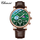 CHENXI Watches Luxury Men Waterproof Star Luminous Watch For Man High Quality Quartz Chronograph Leather Wristwatches Clock Male