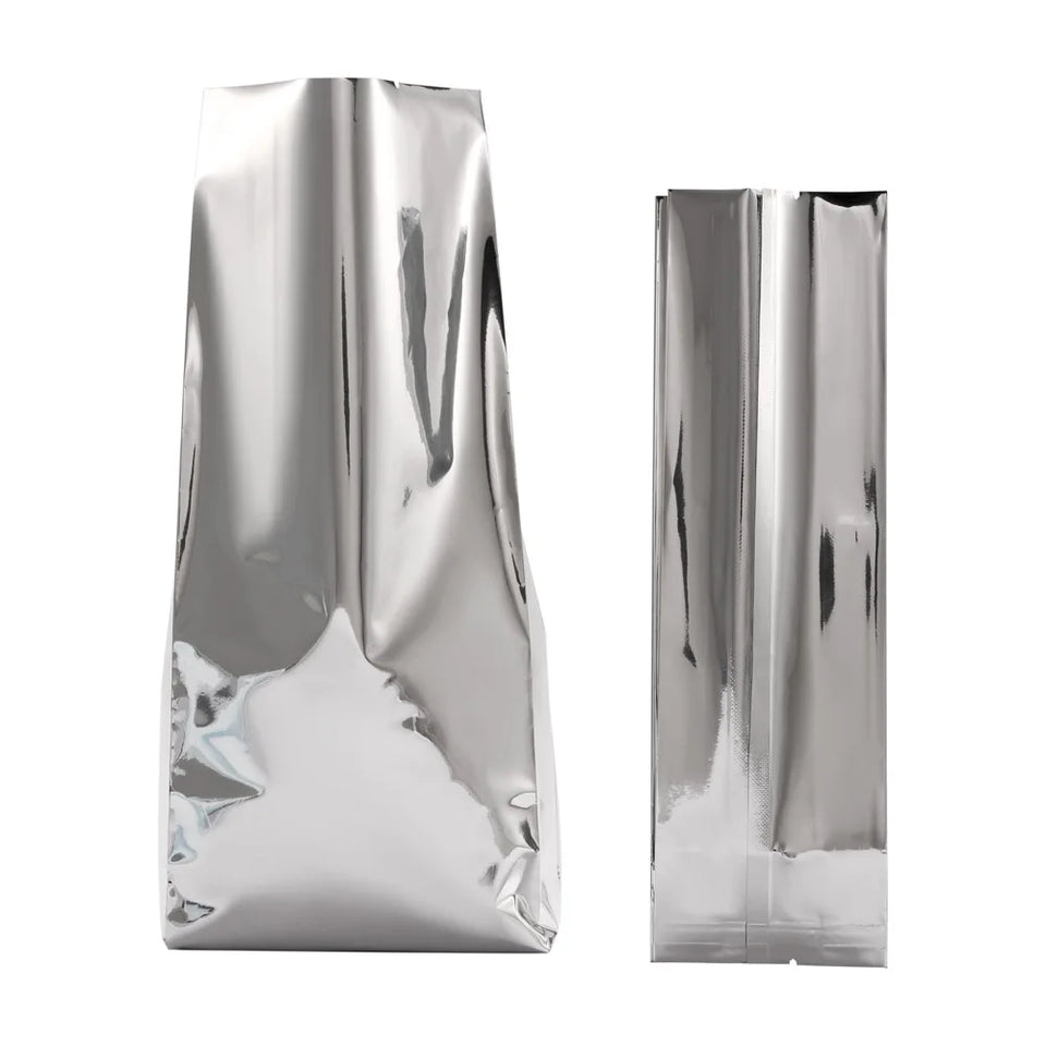 100pcs Silver Dumb Aluminum Foil Bags Heat Seal - Top Open Mylar Foil Bag Matte Surface Plastic Food Package Spices/Sauce Pouch