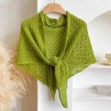 Korean Hollow Out Knitted Shawl Summer Air Conditioning Fake Collar Neck Guard Knit Thin Knotted Cape Shoulder Scarf For Women
