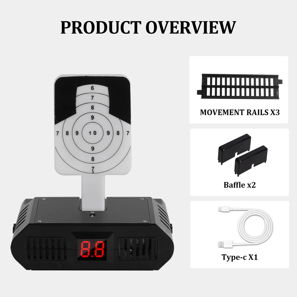 9mm Dry Fire Laser Trainer with Rechargeable Smart Laser Target System, Instant Dynamic Feedback, Safe and Efficient Training.