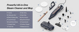 Steam Mop Cleaner with Rotating Mop Pad 10 in 1 Lightweight Spin Mop 1300W Powerful Floor Steamer for Home Hardwood Laminate VM6