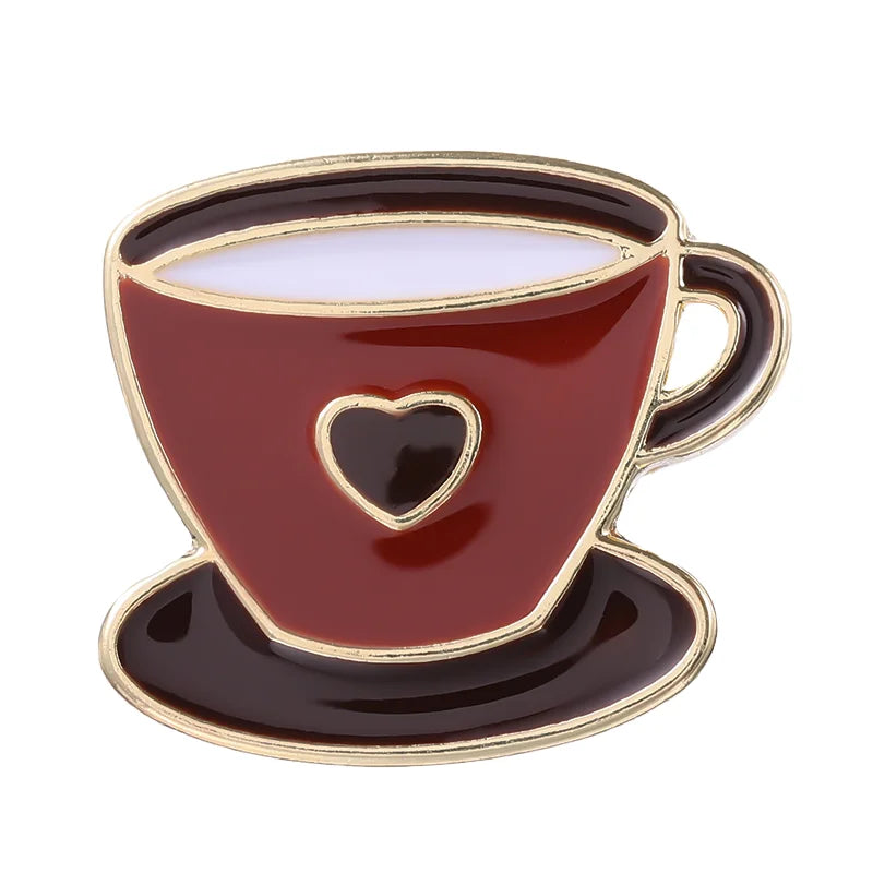 Coffee Cup Bean Grinder Enamel Pin Brooch Metal Lovers Badge Wholesale Lapel Decoration Gift Accessories Jewelry Free Shipping