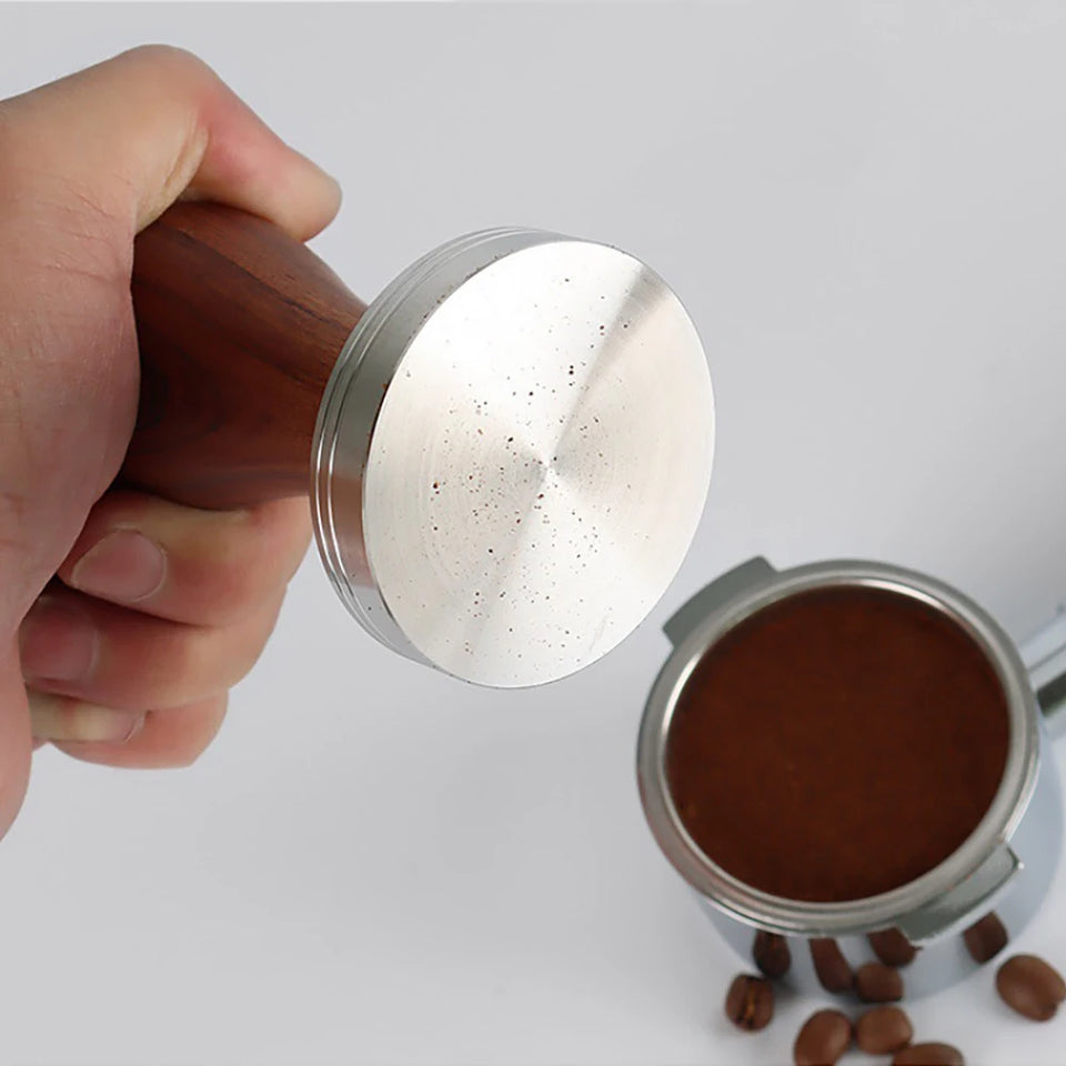 51/54/58mm Espresso Coffee Tamper Solid Wood Handle Stainless Steel for Coffee Espresso Accessories Coffee Barista Tools