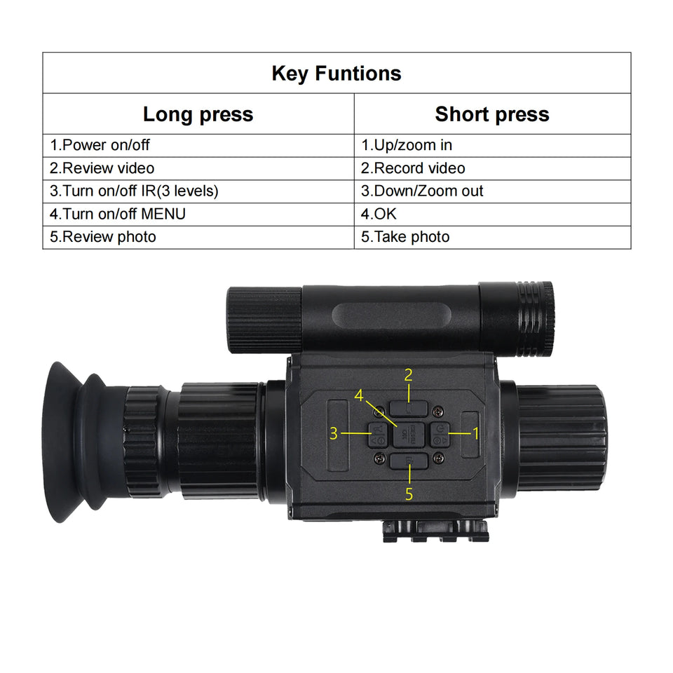 Tactical FAST Helmet NVG Night Vision Device, Hunting Riflescope IR Night Vision, Outdoor CS Shooting Training Sight Digital Cam