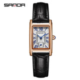 Sanda 1116 New Fashion Elegant Women's Analog Quartz Watch, Rectangle Dial, Water Resistant Business Wristwatch