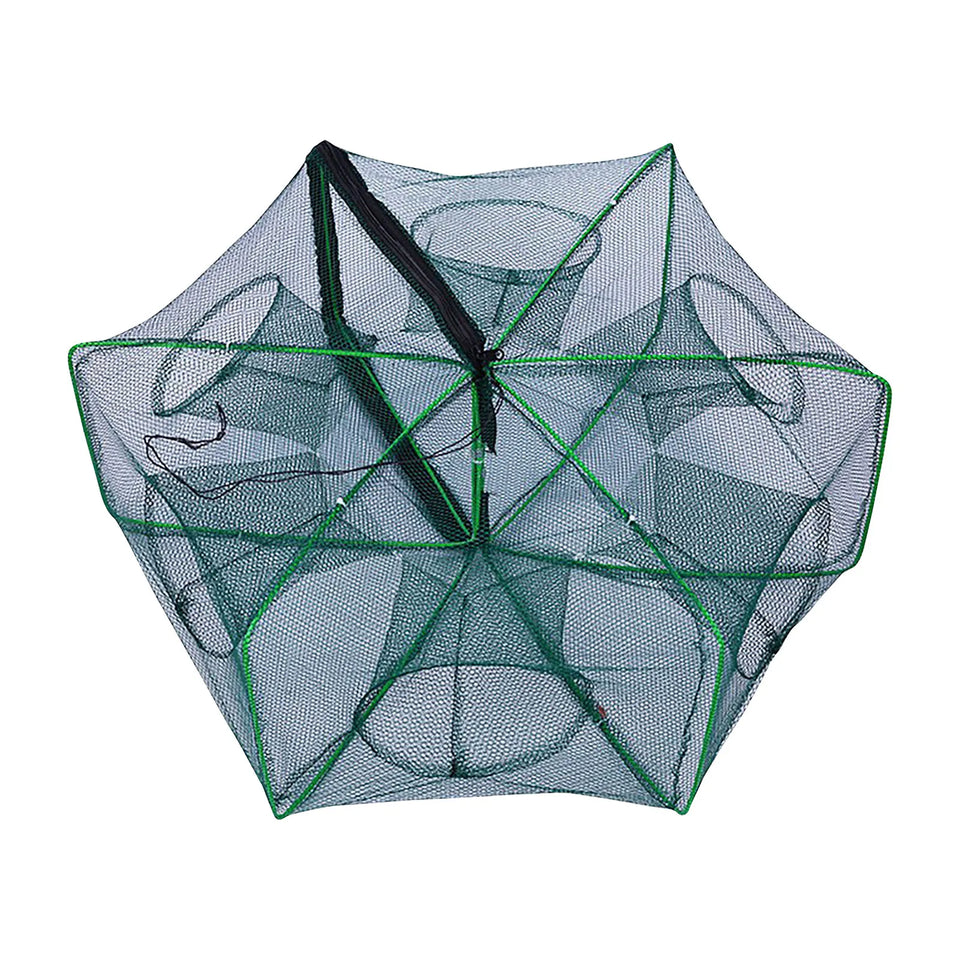Folding lobster cage 2025 new style fishing trap fishing tool kit fish shrimp crayfish crab fishing net nylon material