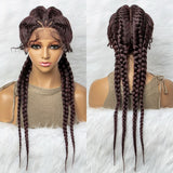 KIMA New Arrival 26 Inches Braided Wigs Synthetic Lace Front Hair Wig With Baby Hair for Black Women