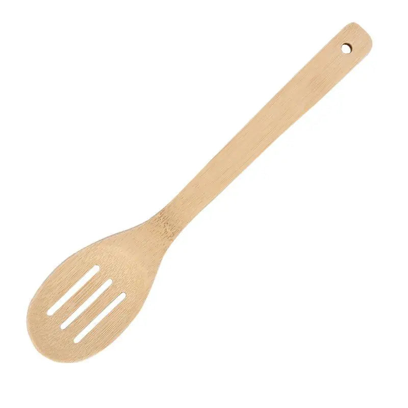 Wooden Cooking Utensil Set Bamboo Kitchen Spatula Spoons Tools Long Handle Honey Coffee Milk Teaspoon Spice Condiment Scoops