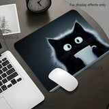 Kawaii Coffee Cat Mouse Pad Black Square Gaming Accessory Rubber Deskmats HD Non-Slip Computer Keyboard Mat New Laptop Mousepad