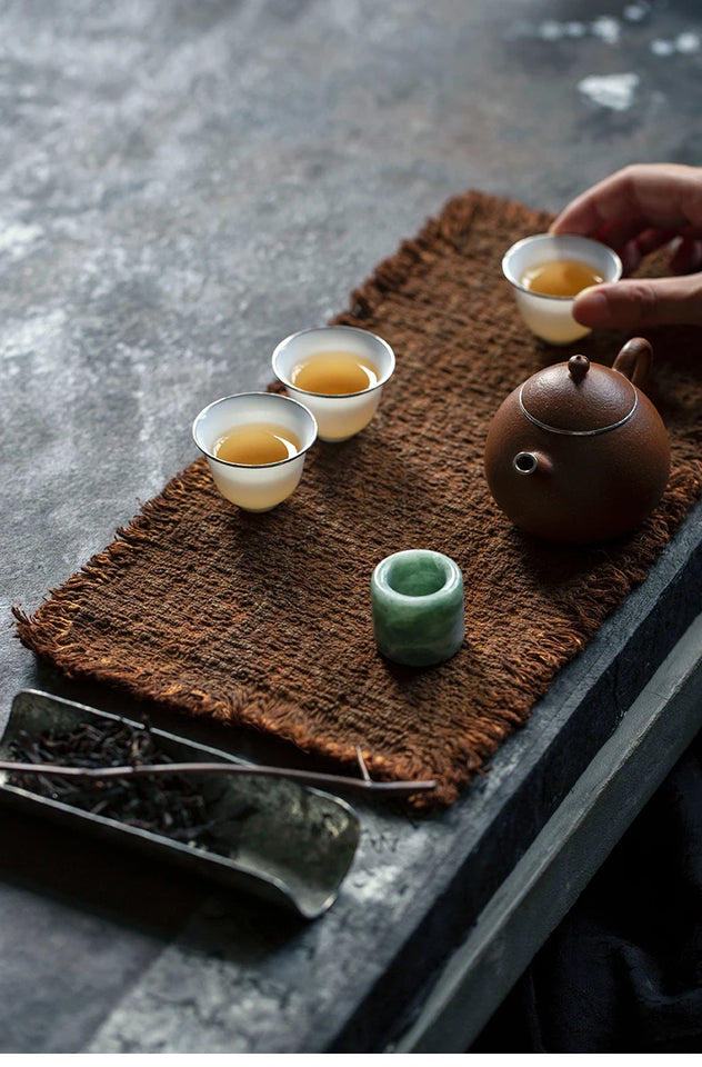 Tea mat, pure handmade plant table runner, pure cotton, thick coarse dry soaking, retro wabi-sabi tea ceremony accessories