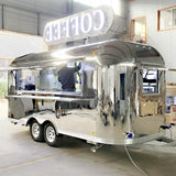 Customized Snacks Ice Cream Fast Food Truck Stainless Steel Trailer with Full Kitchen Hotdogs Candies Chips Business
