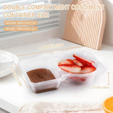 20Pcs Reusable Snack Containers with Lids: Double Compartment, BPA-Free, Perfect for On-the-Go and Portion Control
