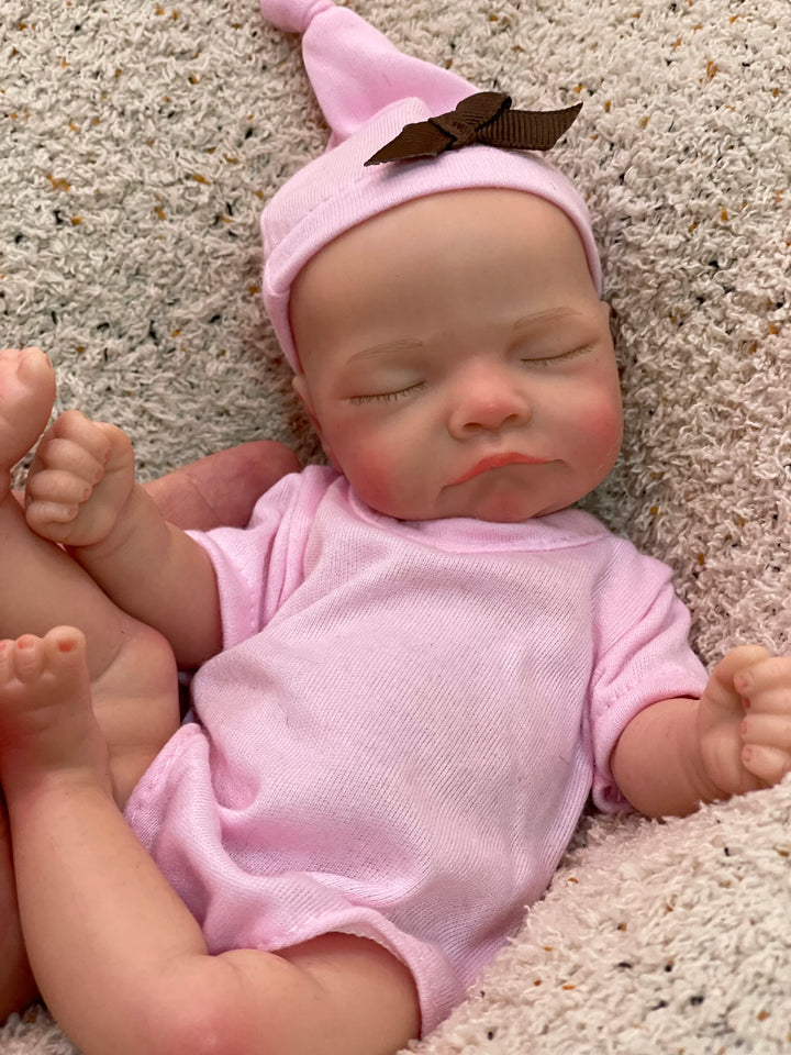 AnjoDoll 10Inch Silicone Girls Whole Body Soft Solid Silicone Reborn Doll Handmade Painted Washable Play Dolls Toys For Gifts