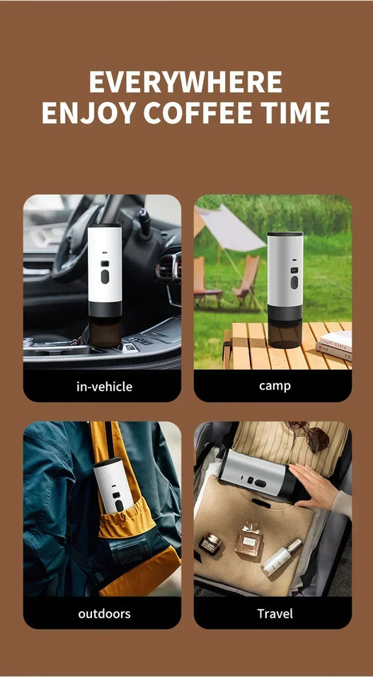 Wireless Electric Portable Espresso Coffee Machine For Car & Home Camping Coffee Maker Capsule Powder Travel