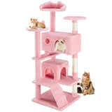 JHK 54in Tall Multi-Level Cat Tree Tower for Indoor Pet Furniture Stable Kitty Play House with Sisal Scratching Post for Home