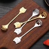 Creative Cat Claw Spoon Ice Cream Cake Dessert Teaspoon Scoops Tableware Kitchen Accessories Stainless Steel Coffee Mixing Spoon