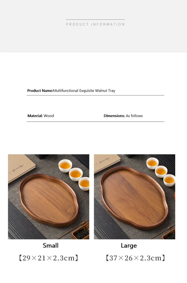 Wooden Decorative Serving Tray for Coffee Table and Home Decor Fruit Platter Decor Trays Serving Ware Food Dish Serving Platters