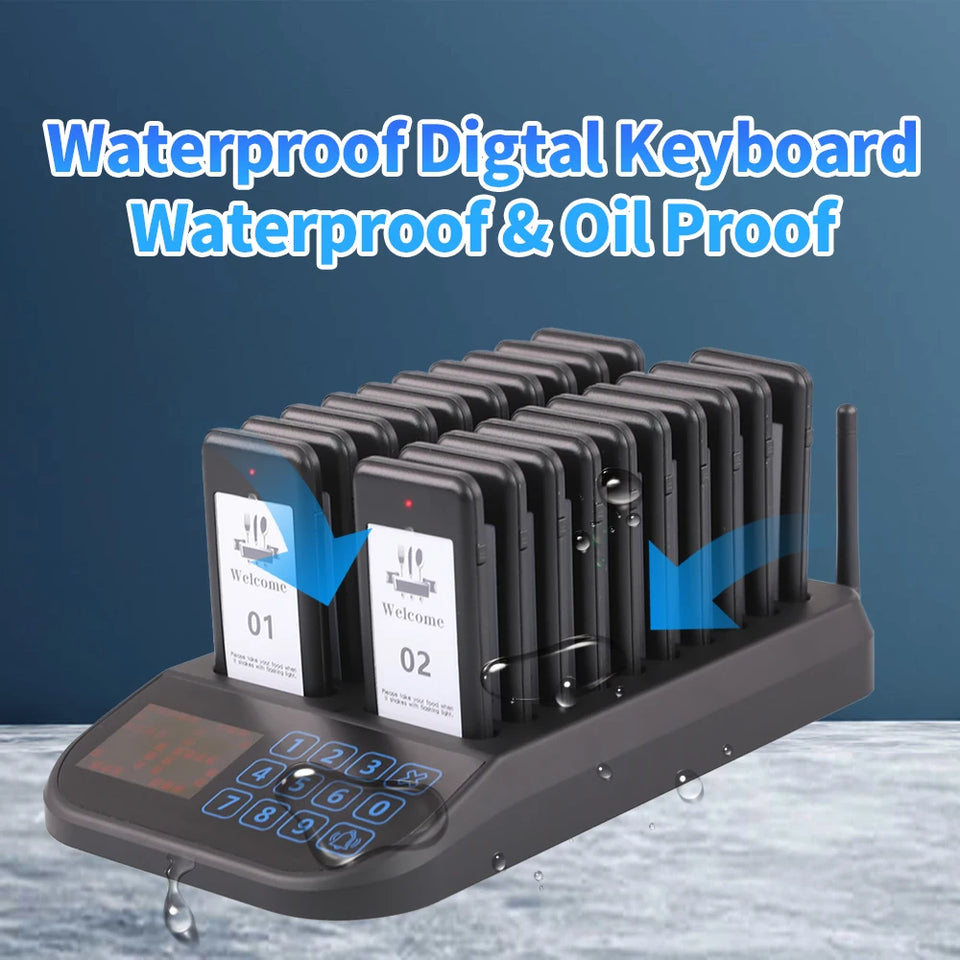 Wireless Restaurant Pager System Touch Panel Wireless Calling System Food Pager Guest Paging System for Coffee Shop Bar