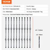 SucceBuy Staircase Metal Balusters Galvanized Decorative Banister Spindles with Hollow Baskets Spiral Stair with Shoes Screws