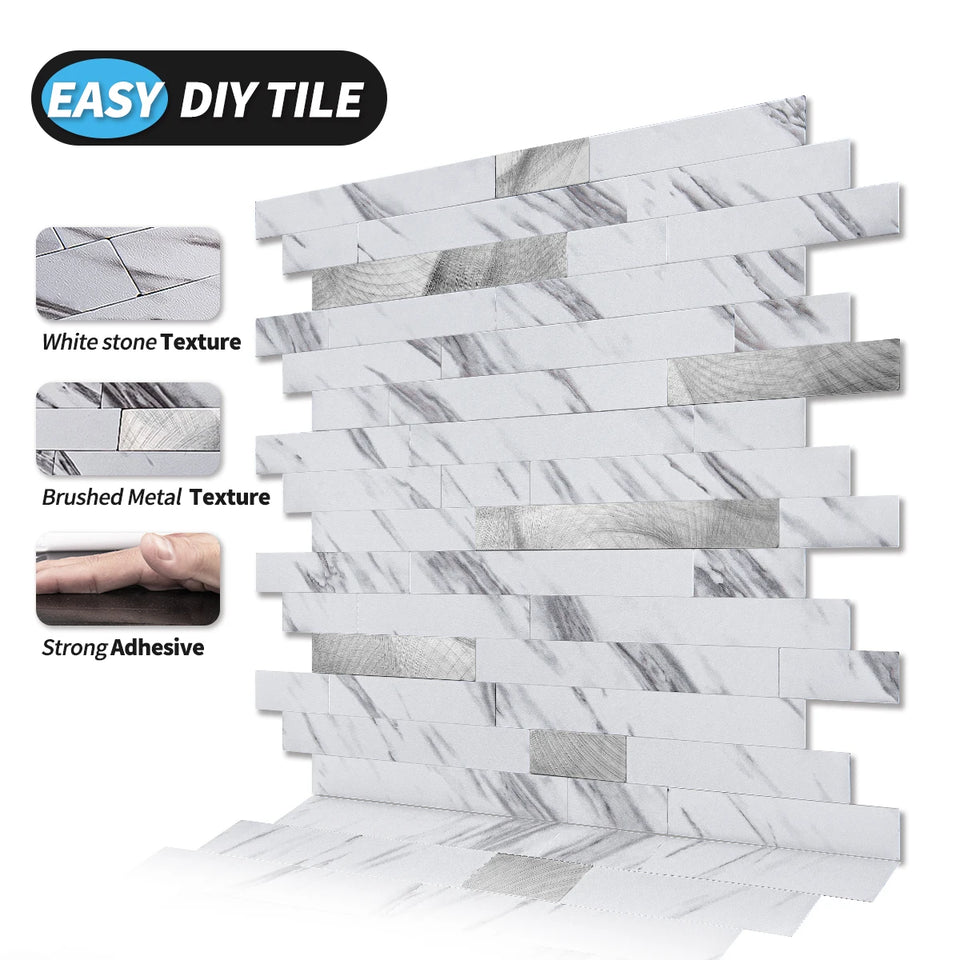 Art3d 10 Pack Peel and Stick Backsplash Tile for Kitchen Bathroom FirePlace Vanitity, Self-Adhesive Wall Tile
