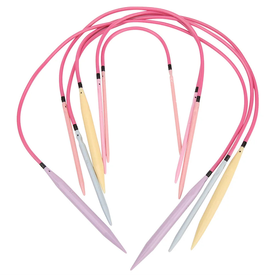 10 Pairs Plastic Change Head Circular Knitting Needle Set Sweaters Woven Tools