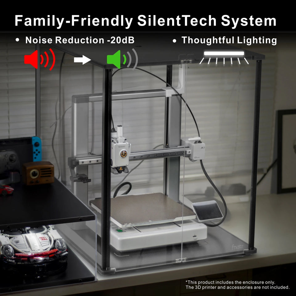 FYSETC FNATR For Bambu Lab A1 3D Printer Enclosure Transparent Acrylic Sturdy Designed 3D Printer Cover with Filter System