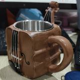 Resin Musical Instrument Coffee Mug Guitar Pattern Handcrafted Coffee Cup Durable Guitar Shaped Coffee Cup for Home Kitchen