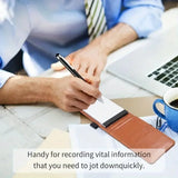 A7 Pocket Notebook with Pen - Portable Faux Cover, Replaceable Pages (Refillable), Compact Journal for Notes, Meetings, Travel